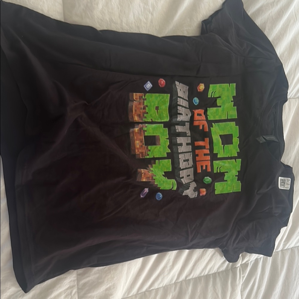Black Graphic T-Shirt with Colorful Print